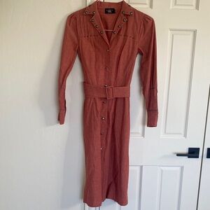 RRL Women’s Rust Colored Long Sleeve Dress
